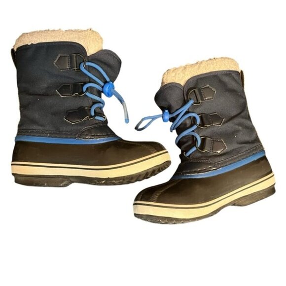 SOREL Yoot Pac Nylon Mid-High Teddy Fleece Snow Winter Boots Little Boy's Size 1 - Picture 3 of 8